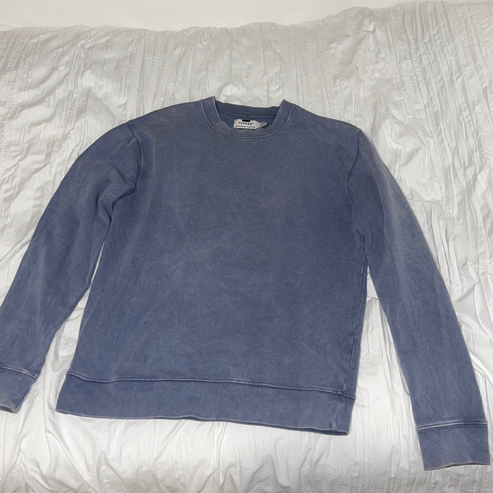 topman faded blue creweck